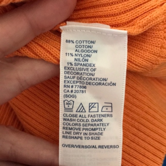 TOMMY HILFIGER Full Zip Orange Sweater Hoodie Size Small - Picture 9 of 9